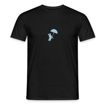 Bunny rabbit umbrella autumn fly hare - Men's T-Shirt - black - Front - AI Model Male 178 light (178cm)