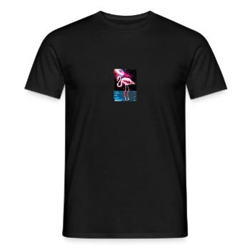 Flamingo Galaxy Gift Idea A.I. Art - Men's T-Shirt - black - Front - AI Model Male 178 light (178cm)