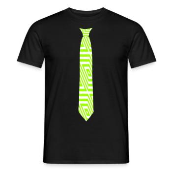 Fake tie - pattern neon - Men's T-Shirt - black - Front - AI Model Male 178 light (178cm)