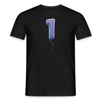 Numéro 1 comme ballon: anniversaire, anniversaire, gagnant - T-shirt homme - noir - Devant - AI Model Male 178 light (178cm)