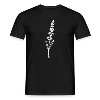 Lavender Line Art on Black - Men's T-Shirt - black - Front - AI Model Male 178 light (178cm)