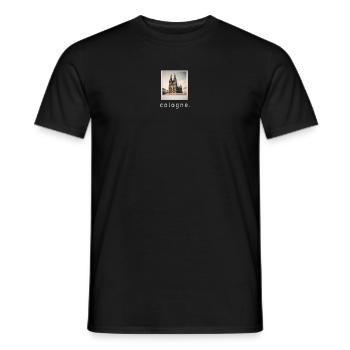 Cathédrale de Cologne rétro Photo - T-shirt homme - noir - Devant - AI Model Male 178 light (178cm)