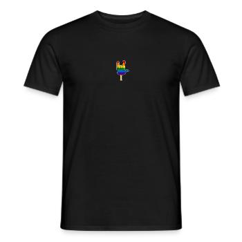 I Love You - Main / Glace sur tige - Arc-en-ciel - T-shirt homme - noir - Devant - AI Model Male 178 light (178cm)