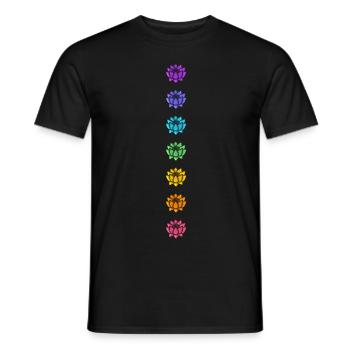 Lotus Chakra Yoga Meditation Festival Rainbow - Men's T-Shirt - black - Front - AI Model Male 178 light (178cm)