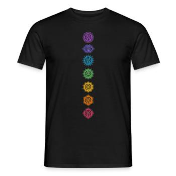 Rainbow Chakra Yoga Meditation Summer Festival - Men's T-Shirt - black - Front - AI Model Male 178 light (178cm)
