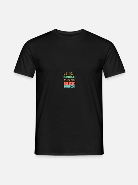 Single Alleinstehend - Männer T-Shirt - Schwarz