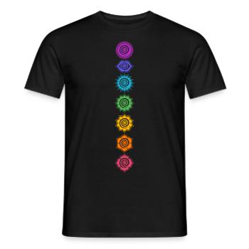 7 Chakras, Kundalini, Cosmic Energy Centers - Men's T-Shirt - black - Front - AI Model Male 178 light (178cm)