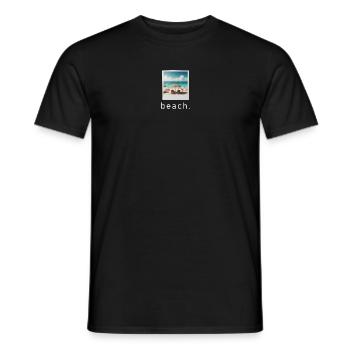 Photo rétro de l’ambiance de la plage - T-shirt homme - noir - Devant - AI Model Male 178 light (178cm)