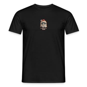 Cooles Miau zu Weihnachten - Männer T-Shirt - Schwarz - Vorne - AI Model Male 178 light (178cm)