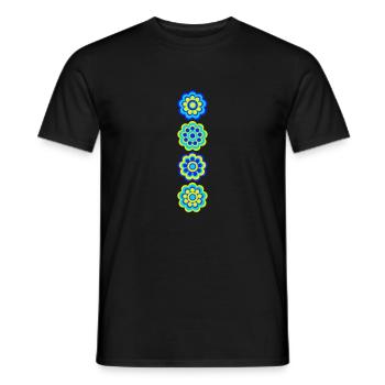 Blue Flowers - Men's T-Shirt - black - Front - AI Model Male 178 light (178cm)