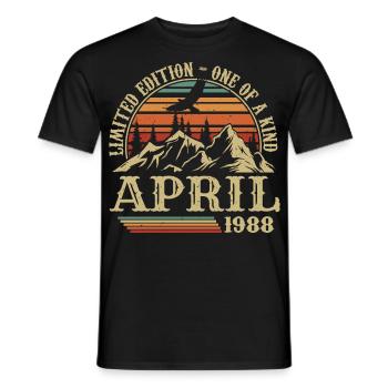Meilleur Cadeau D'anniversaire Avril 1988 - T-shirt homme - noir - Devant - AI Model Male 178 light (178cm)