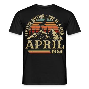Bestes Geburtstagsgeschenk April 1953 - Männer T-Shirt - Schwarz - Vorne - AI Model Male 178 light (178cm)