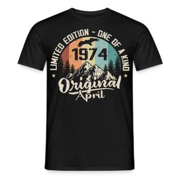 Geburtstagsgeschenk April 1974 April 1974 - Männer T-Shirt - Schwarz - Vorne - AI Model Male 178 light (178cm)