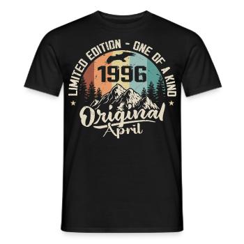 Birthday Gift April 1996 April 1996 - Men's T-Shirt - black - Front - AI Model Male 178 light (178cm)