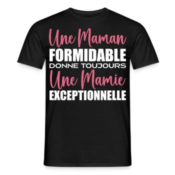 An Exceptional Granny for Grandma - Men's T-Shirt - black - Front - AI Model Male 178 light (178cm)