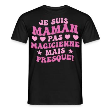 Mama statt Zauberin, Geschenkidee zum Muttertag - Männer T-Shirt - Schwarz - Vorne - AI Model Male 178 light (178cm)