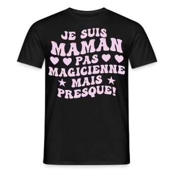 Mama statt Zauberin, Geschenkidee zum Muttertag - Männer T-Shirt - Schwarz - Vorne - AI Model Male 178 light (178cm)