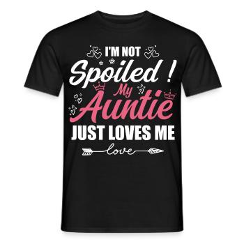 Im Not Spoiled My Auntie Just Loves Me a Team Kids - Men's T-Shirt - black - Front - AI Model Male 178 light (178cm)