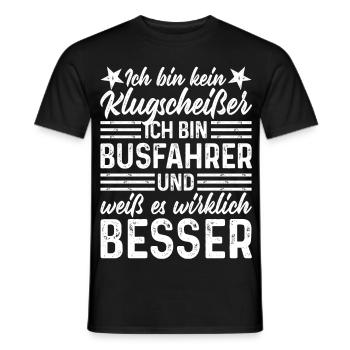 Busfahrer kein Klugscheißer lustige Sprüche - Männer T-Shirt - Schwarz - Vorne - AI Model Male 178 light (178cm)