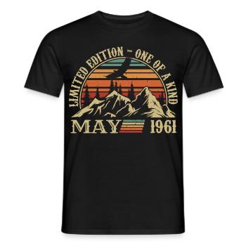 legenden geboren im mai 1961 geburtstag mai 1961 - Männer T-Shirt - Schwarz - Vorne - AI Model Male 178 light (178cm)