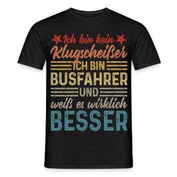 kein Klugscheißer lustige Sprüche Busfahrer - Männer T-Shirt - Schwarz - Vorne - AI Model Male 178 light (178cm)