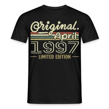 Avril 1997 Cadeau 28e Anniversaire Avril 1997 - T-shirt homme - noir - Devant - AI Model Male 178 light (178cm)