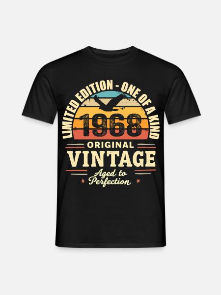 1968 Geburtstagsgeschenk Jahrgang 1968 Retro 1968 - Männer T-Shirt - Schwarz
