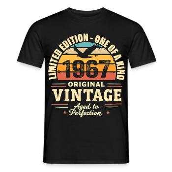 1967 Birthday Gift Vintage 1967 Retro 1967 - Men's T-Shirt - black - Front - AI Model Male 178 light (178cm)