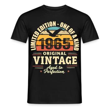 Cadeau Anniversaire 1965 Millésime 1965 Rétro 1965 - T-shirt homme - noir - Devant - AI Model Male 178 light (178cm)