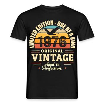1976 Birthday Gift Vintage 1976 Retro 1976 - Men's T-Shirt - black - Front - AI Model Male 178 light (178cm)