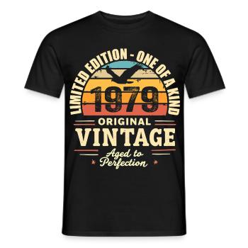 1979 Geburtstagsgeschenk Jahrgang 1979 Retro 1979 - Männer T-Shirt - Schwarz - Vorne - AI Model Male 178 light (178cm)