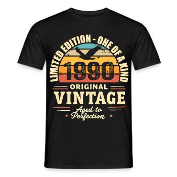 1990 Birthday Gift Vintage 1990 Retro 1990's - Men's T-Shirt - black - Front - AI Model Male 178 light (178cm)