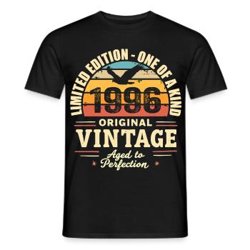 Geburtstagsgeschenk 1996 Jahrgang 1996 Retro 1996 - Männer T-Shirt - Schwarz - Vorne - AI Model Male 178 light (178cm)