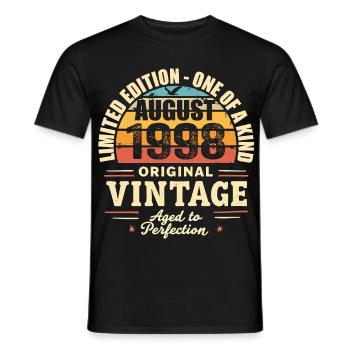 August 1998 Birthday August 1998 - August 1998 - Men's T-Shirt - black - Front - AI Model Male 178 light (178cm)