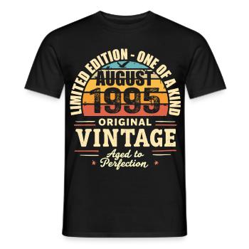 August 1995 Geburtstag August 1995 - August 1995 - Männer T-Shirt - Schwarz - Vorne - AI Model Male 178 light (178cm)