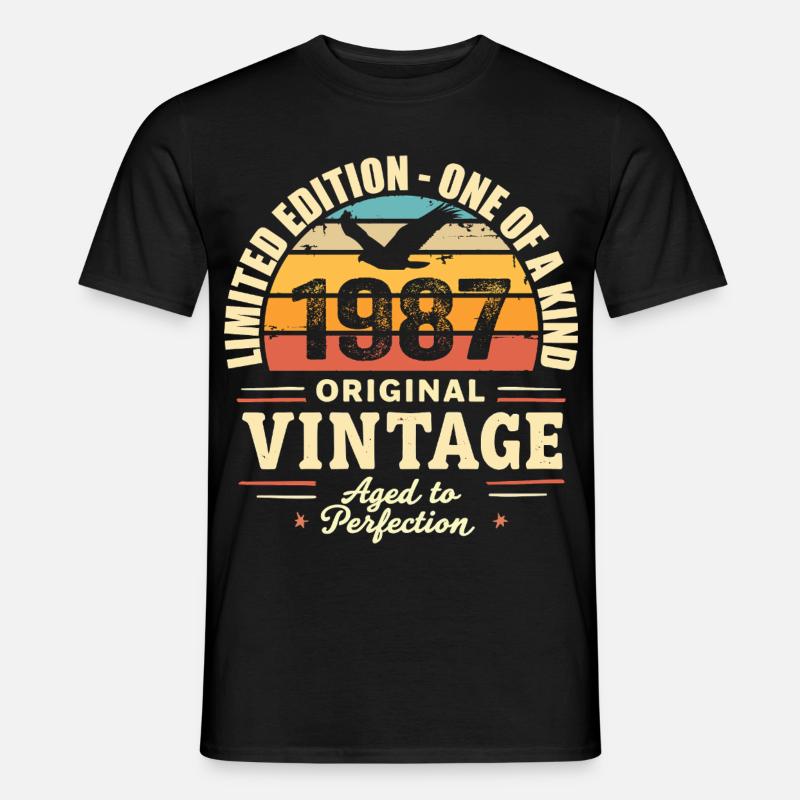 Fødselsdagsgave 1987 Årgang 1987 Retro 1987 - T-shirt herr - svart