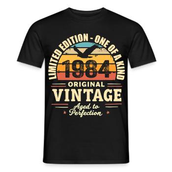 Cadeau Anniversaire 1984 Millésime 1984 Rétro 1984 - T-shirt homme - noir - Devant - AI Model Male 178 light (178cm)