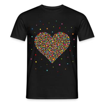 Confetti Heart - Men's T-Shirt - black - Front - AI Model Male 178 light (178cm)
