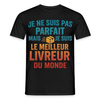 Le meilleur livreur du monde - T-shirt homme - noir - Devant - AI Model Male 178 light (178cm)