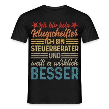 kein Klugscheißer lustige Sprüche Steuerberater - Männer T-Shirt - Schwarz - Vorne - AI Model Male 178 light (178cm)