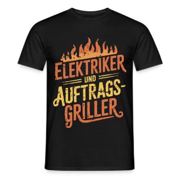 Elektriker und Auftragsgriller - Männer T-Shirt - Schwarz - Vorne - AI Model Male 178 light (178cm)