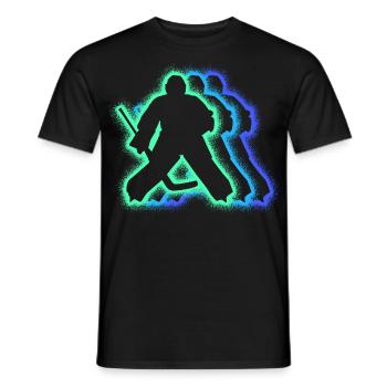 Hockey Goalie Silhouettes Hockey Player - Men's T-Shirt - black - Front - AI Model Male 178 light (178cm)