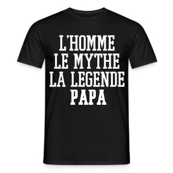 L'Homme Le Mythe La Legende Papa - T-shirt homme - noir - Devant - AI Model Male 178 light (178cm)