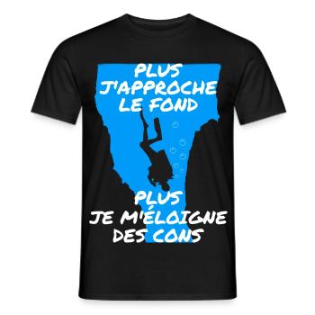 Plus j'approche le fond - T-shirt homme - noir - Devant - AI Model Male 178 light (178cm)