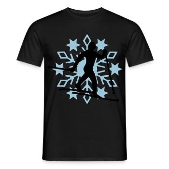 Flocon de neige ski de fond - T-shirt homme - noir - Devant - AI Model Male 178 light (178cm)