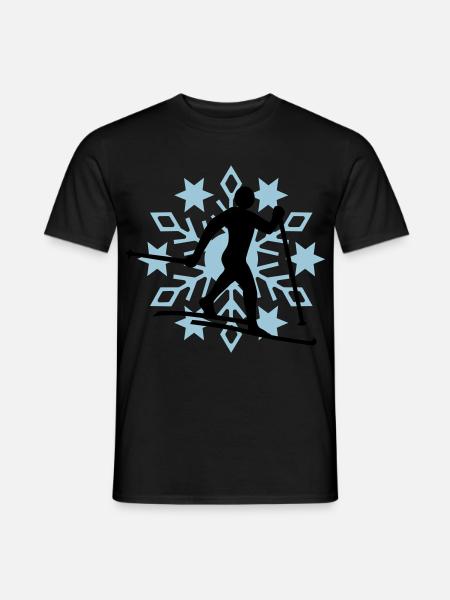 Cross-country snow flake - Men's T-Shirt - black