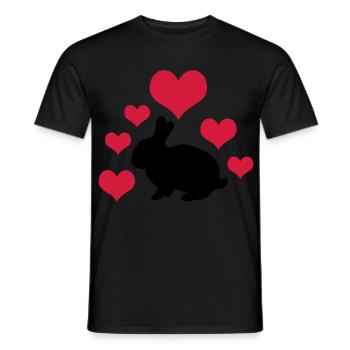 Lapin à 6 cœurs 2 - T-shirt homme - noir - Devant - AI Model Male 178 light (178cm)