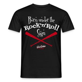 Born under the rock'n'Rol - Männer T-Shirt - Schwarz - Vorne - AI Model Male 178 light (178cm)