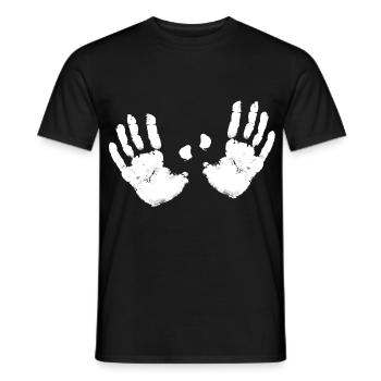 2 mains blanches couleur fantôme bobbs sein moi aussi - T-shirt homme - noir - Devant - AI Model Male 178 light (178cm)