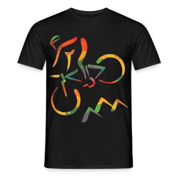 Black mountain bikers bags & backpacks - Men's T-Shirt - black - Front - AI Model Male 178 light (178cm)